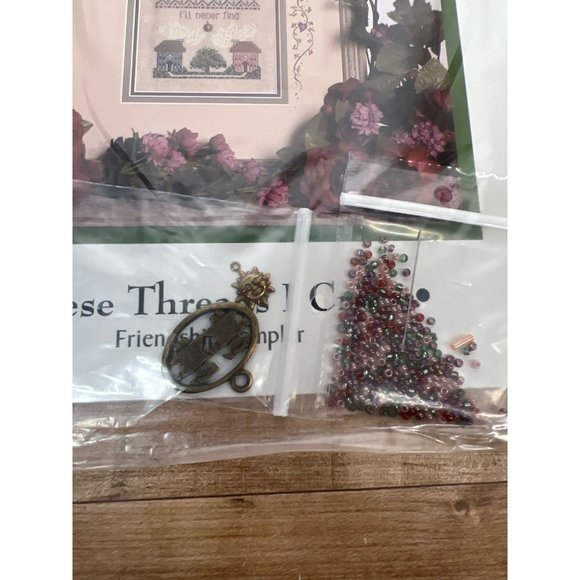 Counted Cross Stitch Kit Lavender Wings These Threads I Cross Friendship Sampler - Picture 3 of 4